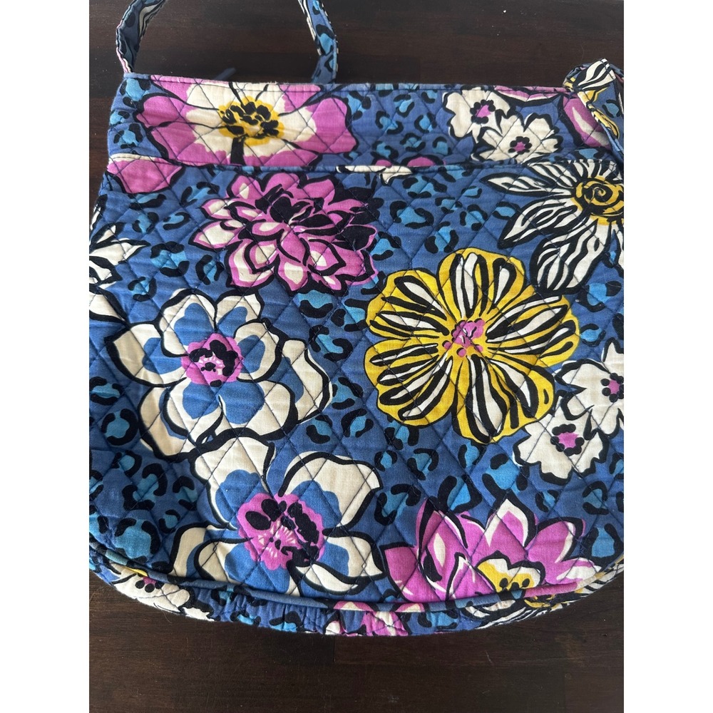 Vera Bradley Hipster Crossbody African Violet Floral Leopard  Double Zip Bag‎ - Picture 7 of 7